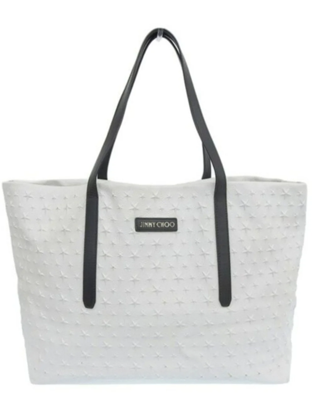 JIMMY CHOO Jimmy Choo Leather Pimlico Star Embossed Tote Bag EUC
